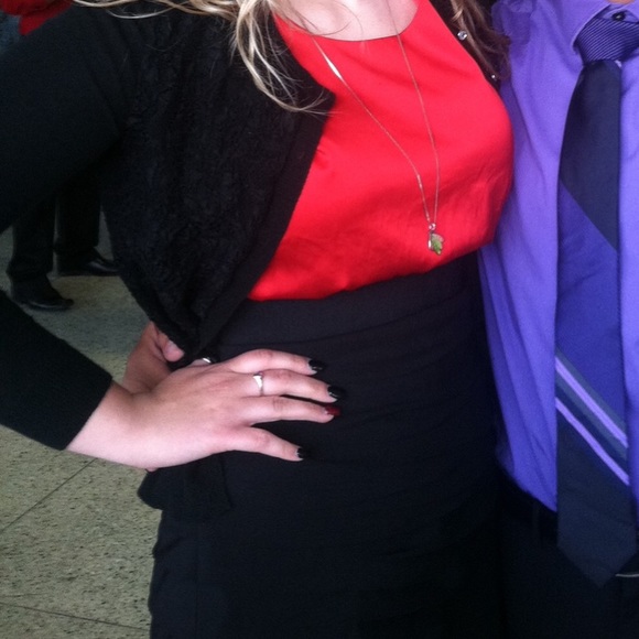 Express color block red satin dress - Picture 4 of 6